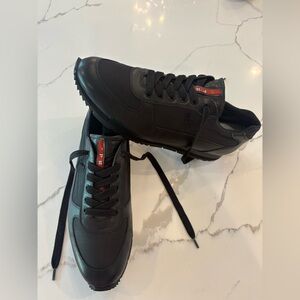 Prada Men's Black Leather Sneakers